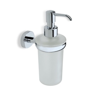 Soap Dispenser Soap Dispenser, Chrome, Frosted Glass with Brass Mounting StilHaus DI30-08